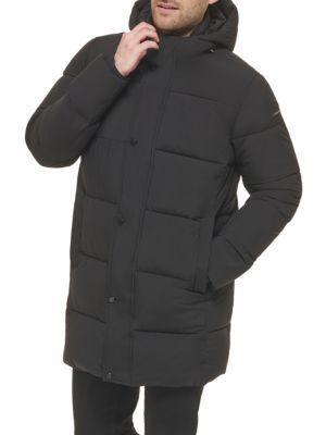 商品Calvin Klein|Quilted Hooded Longline Puffer Jacket,价格¥717,第5张图片详细描述