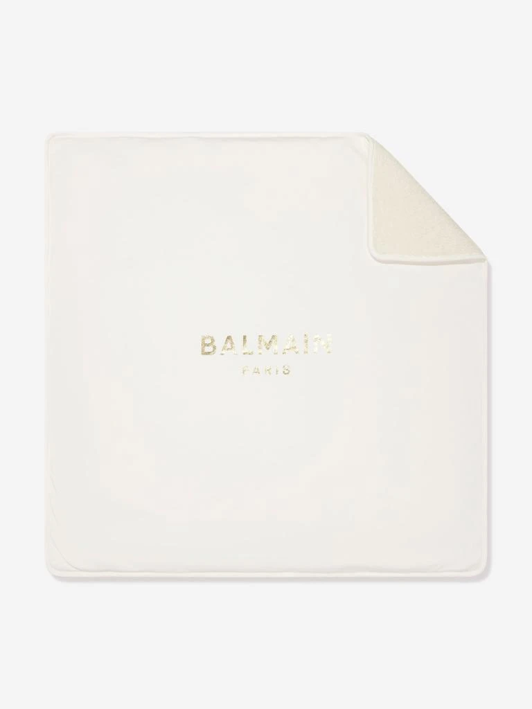 商品Balmain|Balmain Baby Logo Blanket in Ivory,价格¥1293,第1张图片