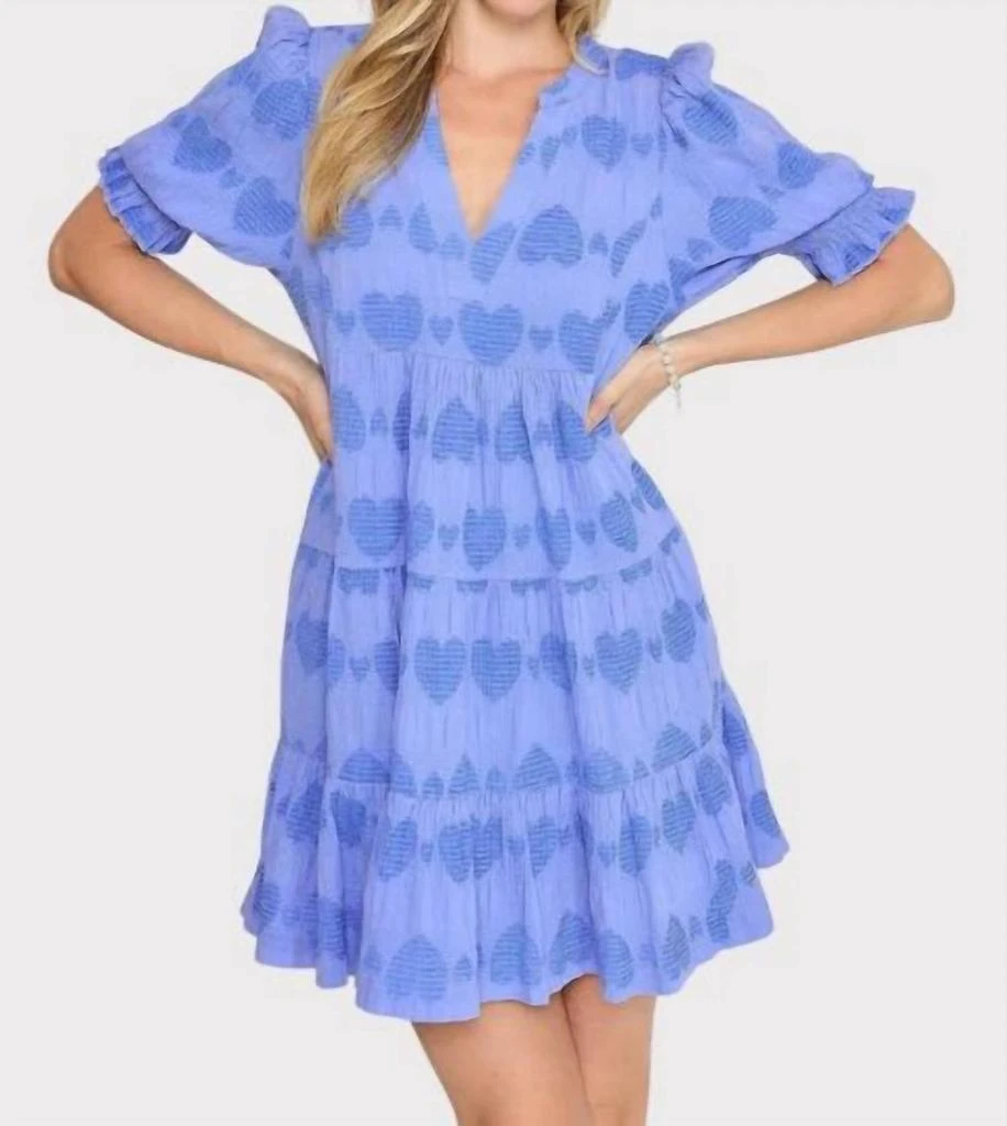 商品umgee|Jacquard Tiered Mini Dress In Peri Blue,价格¥379,第1张图片