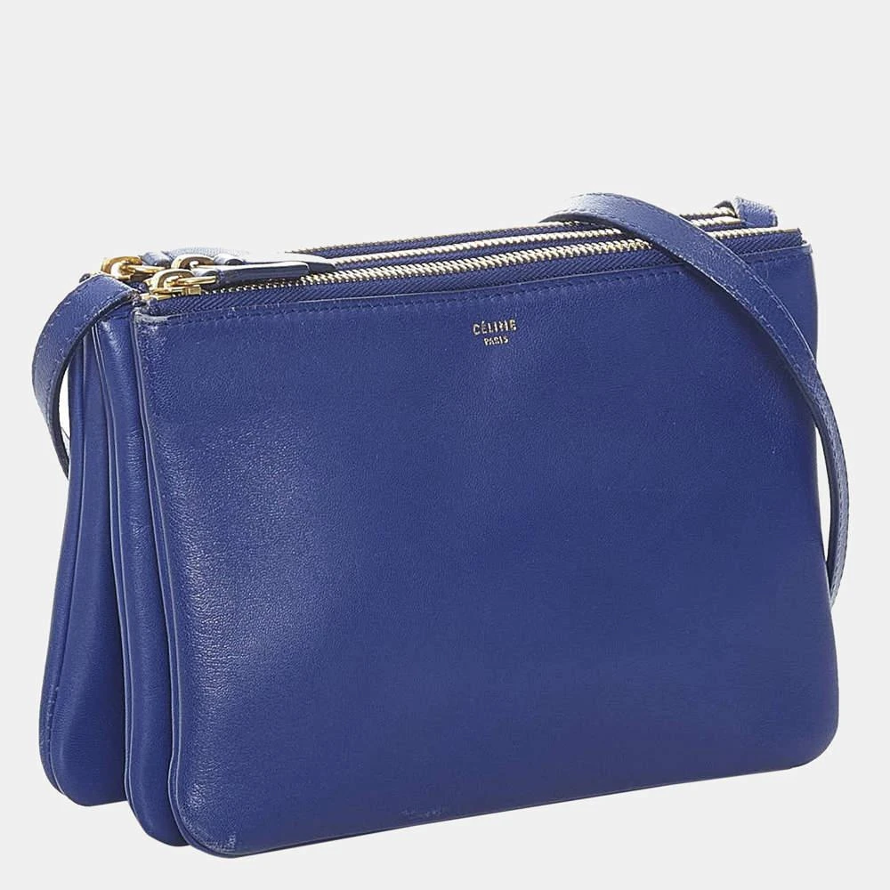 商品[二手商品] Celine|Celine Blue Trio Leather Crossbody Bag,价格¥4983,第2张图片详细描述