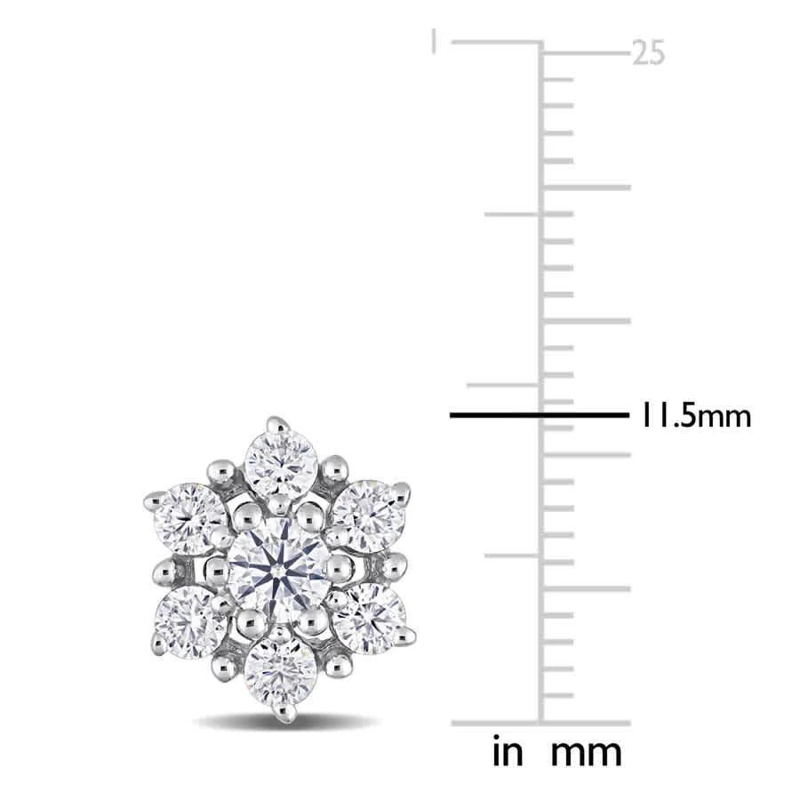 商品Amour|1 1/3 CT DEW Created Moissanite Floral Stud Earrings In 10K White Gold,价格¥3008,第2张图片详细描述
