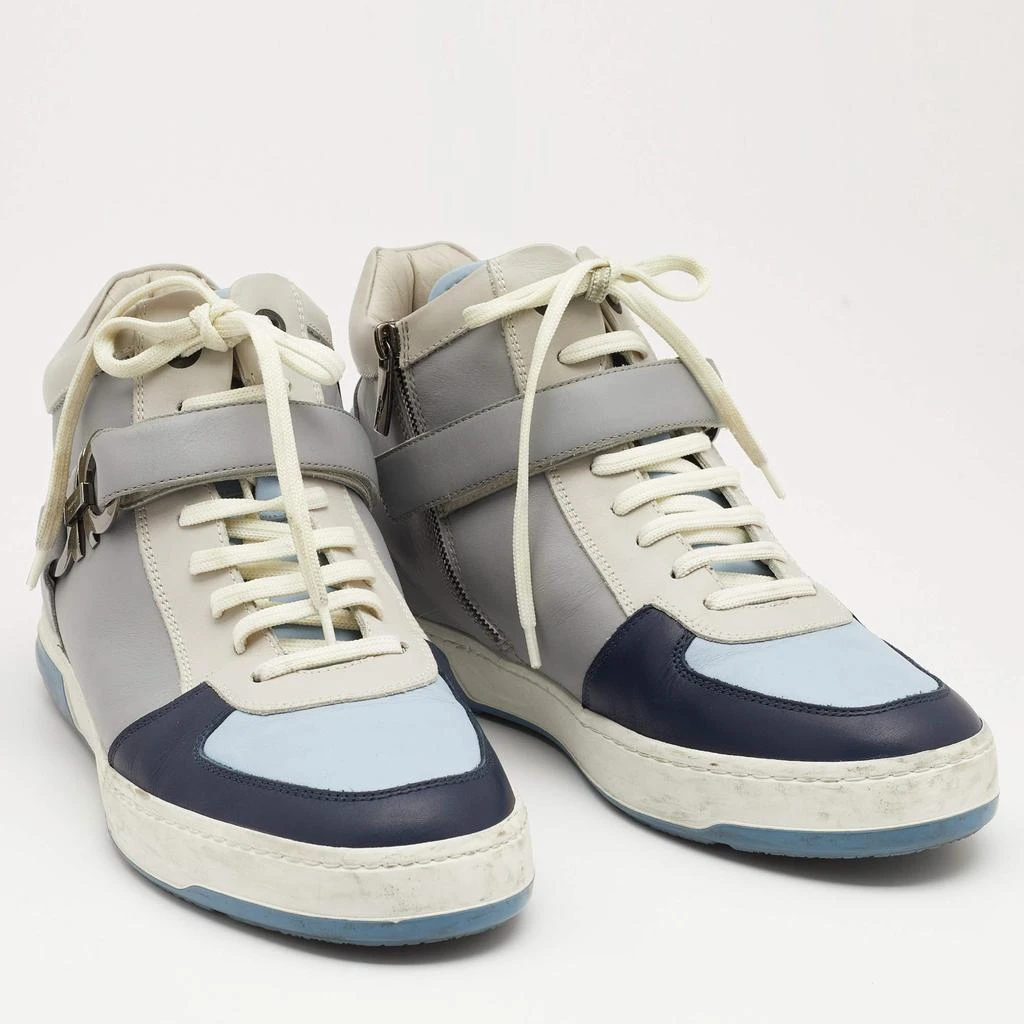 商品[二手商品] Salvatore Ferragamo|Salvatore Ferragamo Multicolor Leather Nayon High Top Sneakers Size 44,价格¥1214,第4张图片详细描述