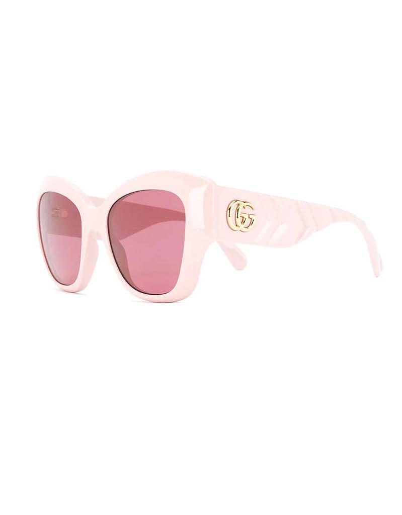 Pink Quilted Acetate Cat-eye Frame Women's Sunglasses商品第3张图片规格展示