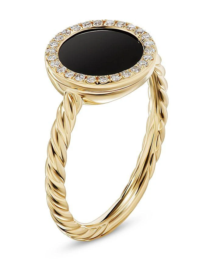 商品David Yurman|Petite DY Elements® Ring in 18K Yellow Gold with Black Onyx & Pavé Diamonds,价格¥13854,第2张图片详细描述