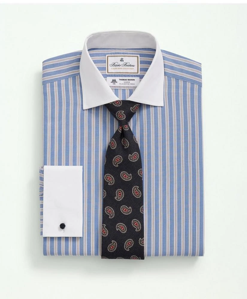 商品Brooks Brothers|Brooks Brothers X Thomas Mason® Cotton Poplin English Collar, Striped Dress Shirt,价格¥785,第1张图片