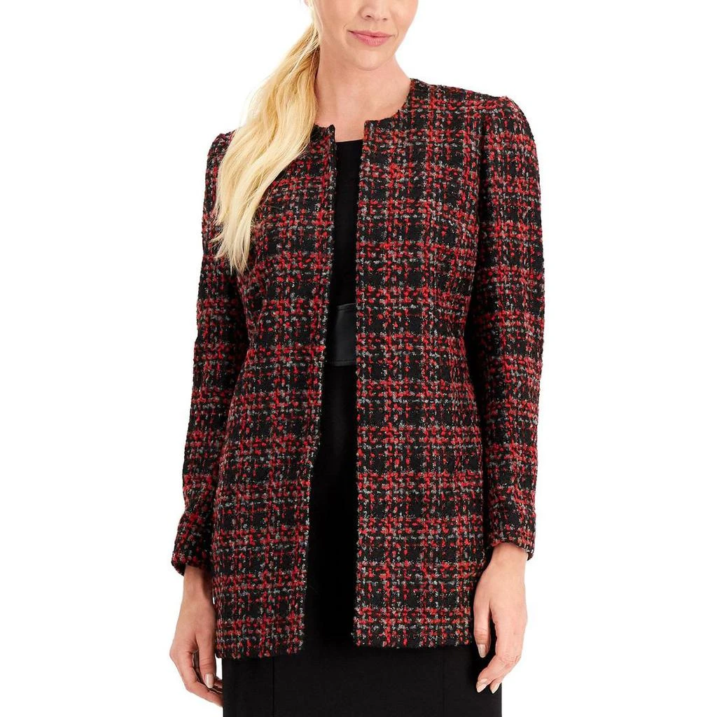商品Kasper|Kasper Womens Petites Wool Tweed Open-Front Blazer,价格¥198,第1张图片