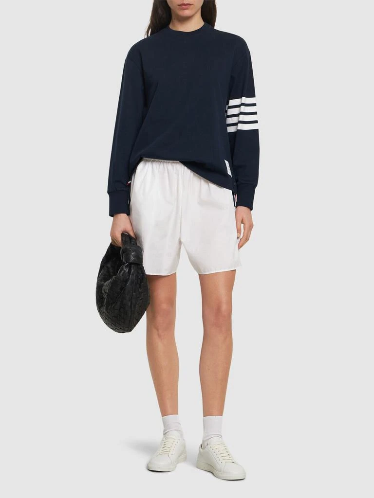 商品Thom Browne|Cotton Jersey Over Sweatshirt W/ Stripe,价格¥3349,第1张图片详细描述
