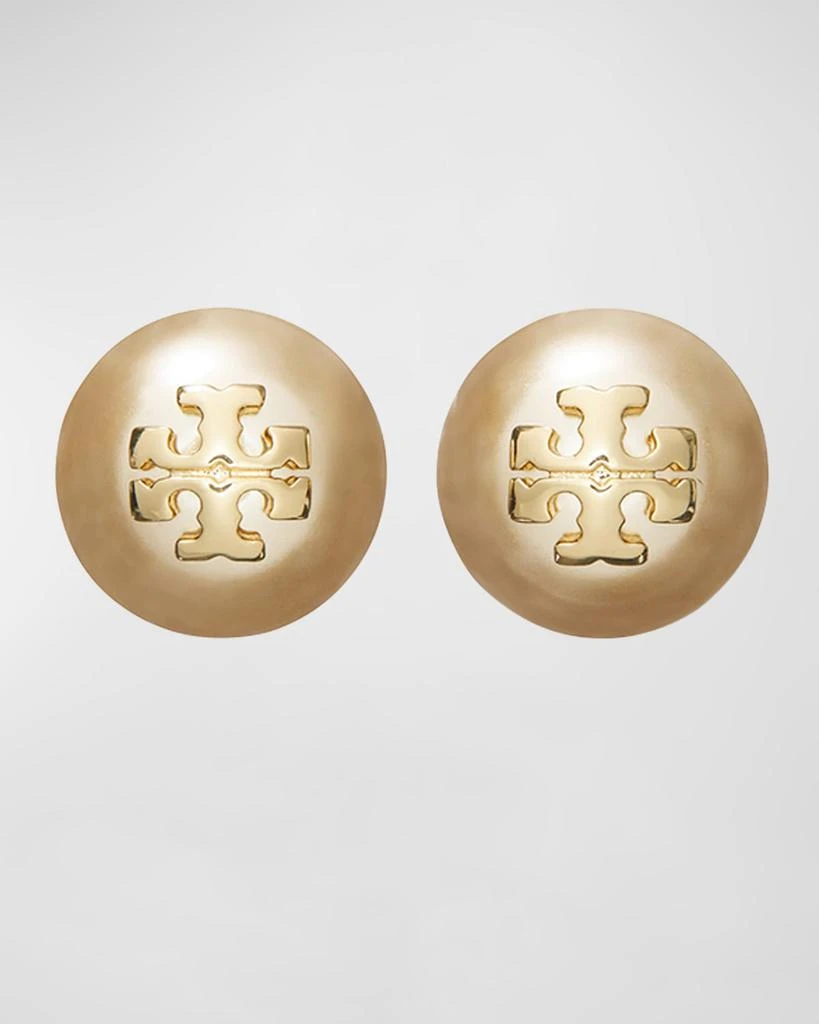 商品Tory Burch|Pearly Logo Stud Earrings,价格¥610,第1张图片