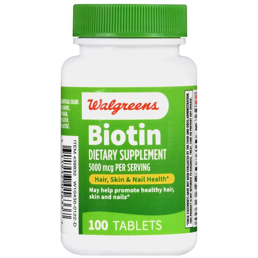 商品Walgreens|Biotin 5000 mcg Tablets (100 days),价格¥133,第2张图片详细描述