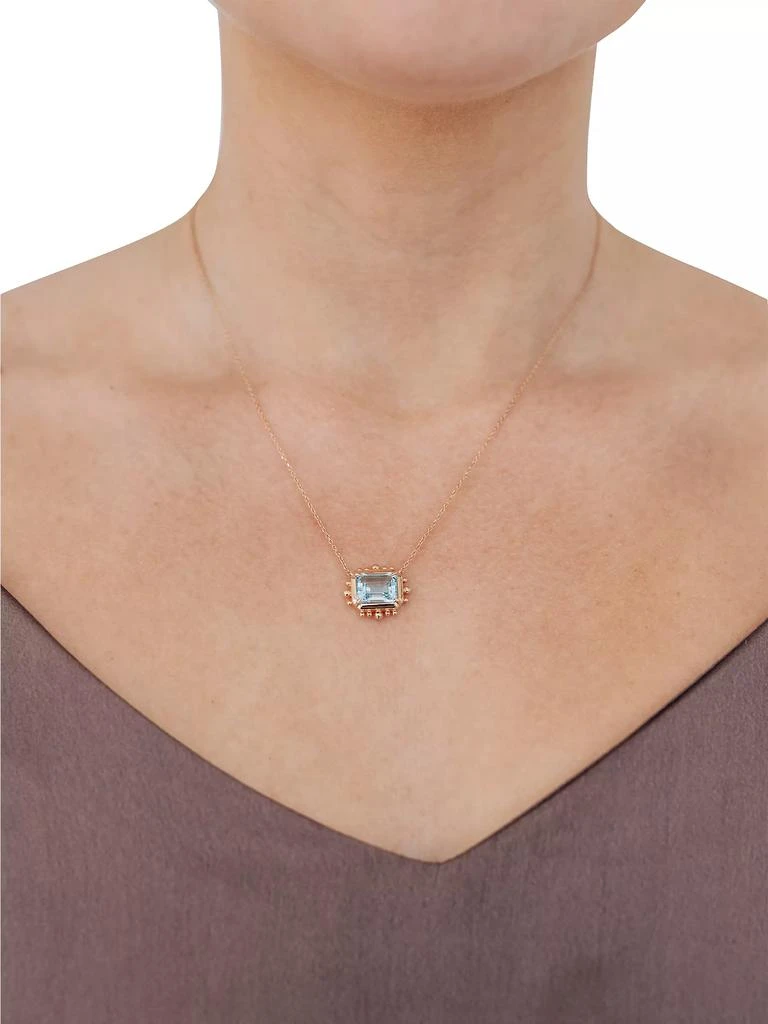 商品Anzie|Dew Drop Marine 14K Yellow Gold & Blue Topaz Pendant Necklace,价格¥8242,第2张图片详细描述