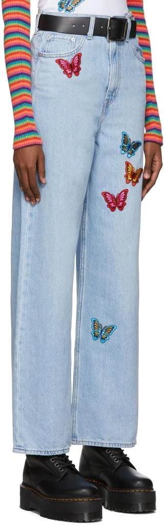 商品Anna Sui|SSENSE Exclusive Blue Butterfly Jeans,价格¥704,第2张图片详细描述