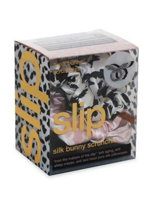 商品Slip|Bunny 3-Pack Leopard Pattern Silk Scrunchies,价格¥225,第2张图片详细描述