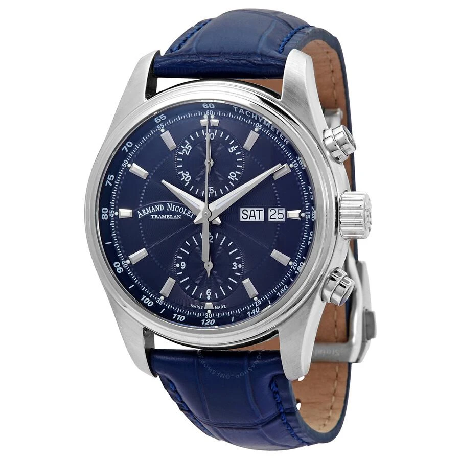 商品Armand Nicolet|MH2 Chronograph Automatic Dark Blue Dial Men's Watch A647A-BU-P840BU2,价格¥10266,第1张图片