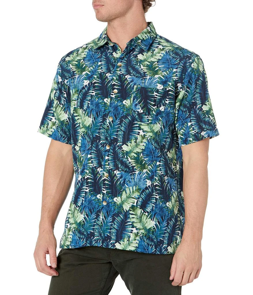 商品Van Heusen|Men's Air Tropical Short Sleeve Button Down Poly Rayon Shirt,价格¥161,第1张图片详细描述