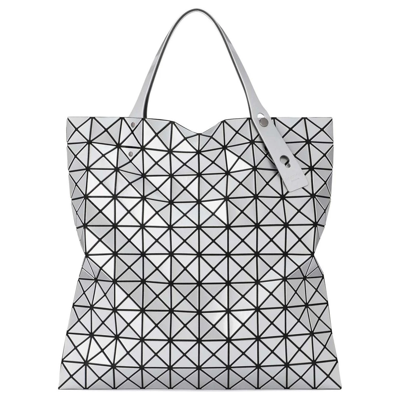 商品[国内直发] Issey Miyake|三宅一生 Prism 七月限定 十格亮面菱格 聚氯乙烯树脂拼聚酯纤维拼人造皮革 托特包Tote包购物袋手提包 女款 银色,价格¥3955,第1张图片