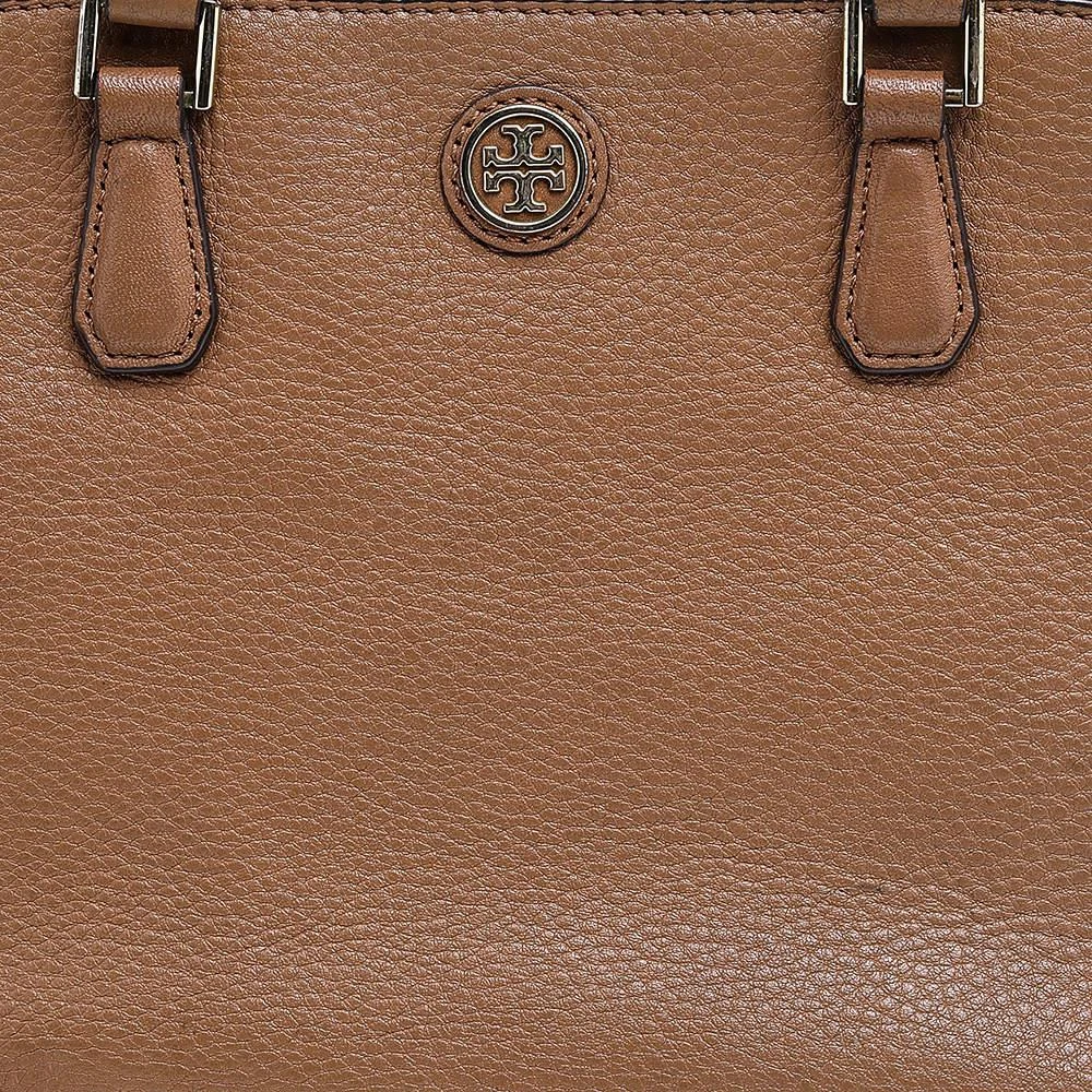 商品[二手商品] Tory Burch|Tory Burch Brown Leather Robinson Double Zip Dome Satchel,价格¥1140,第5张图片详细描述