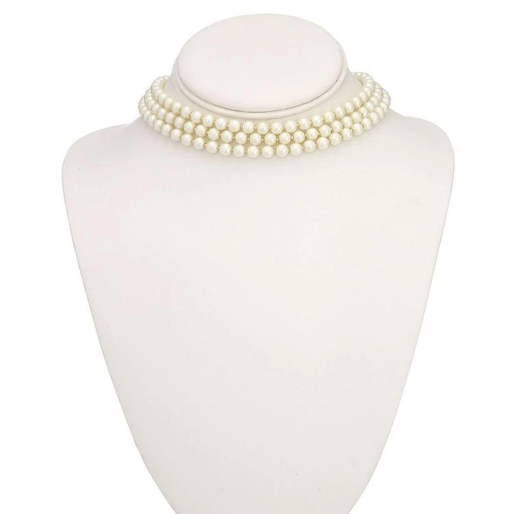 商品Charter Club|Gold-Tone Three-Row Imitation Pearl Choker Necklace, Created for Macy's,价格¥189,第2张图片详细描述