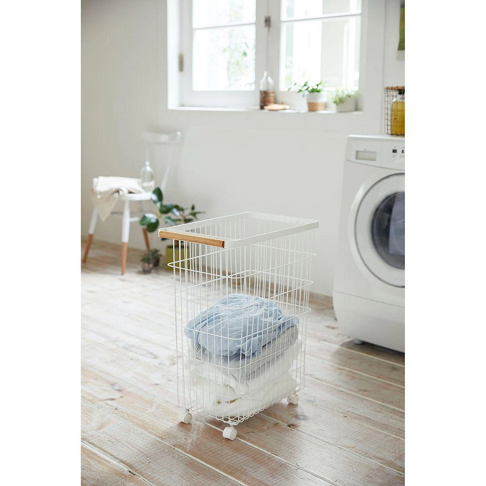 Tosca White Slim Rolling Laundry Basket 商品