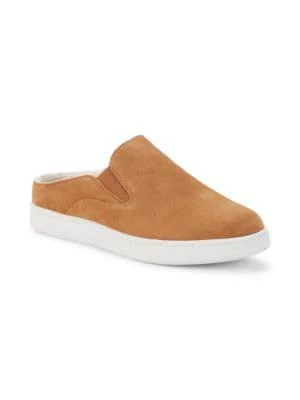 商品Vince|Verrell Suede & Shearling-Lined Backless Slip-On Sneakers,价格¥394,第2张图片详细描述