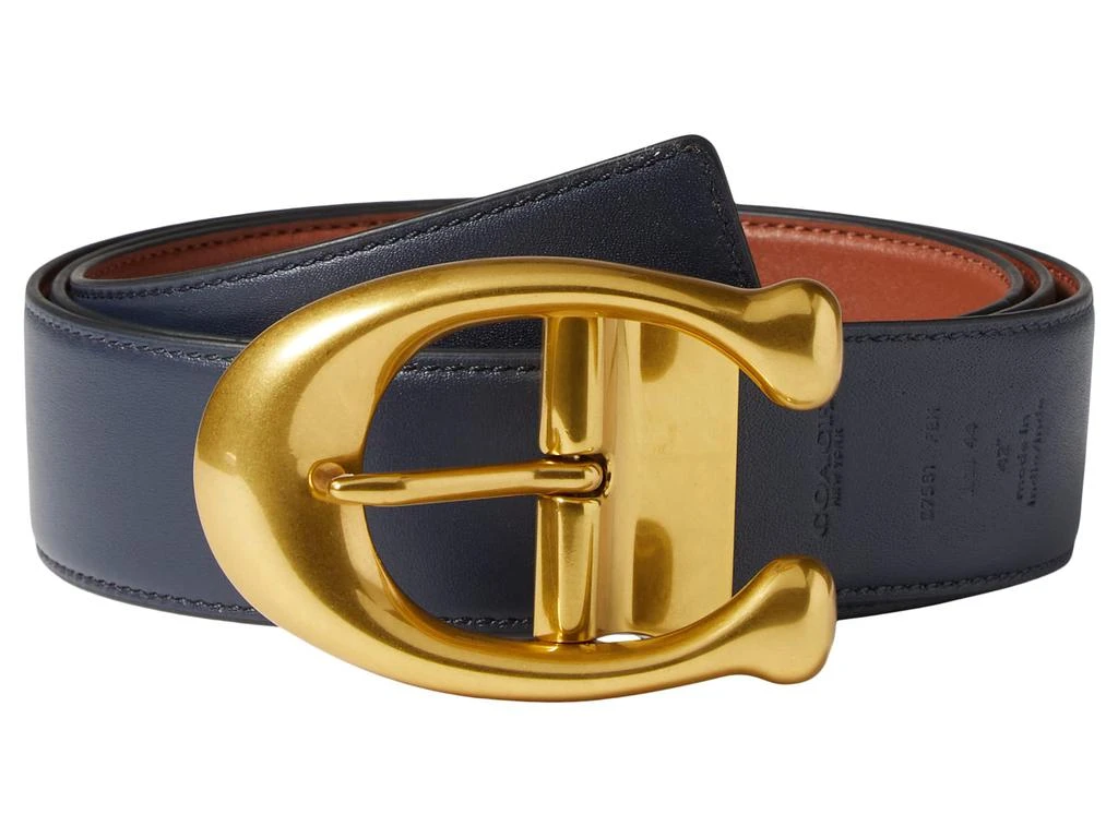 商品Coach|38 mm Signature Buckle Belt in Glovetan Leather,价格¥1482,第2张图片详细描述