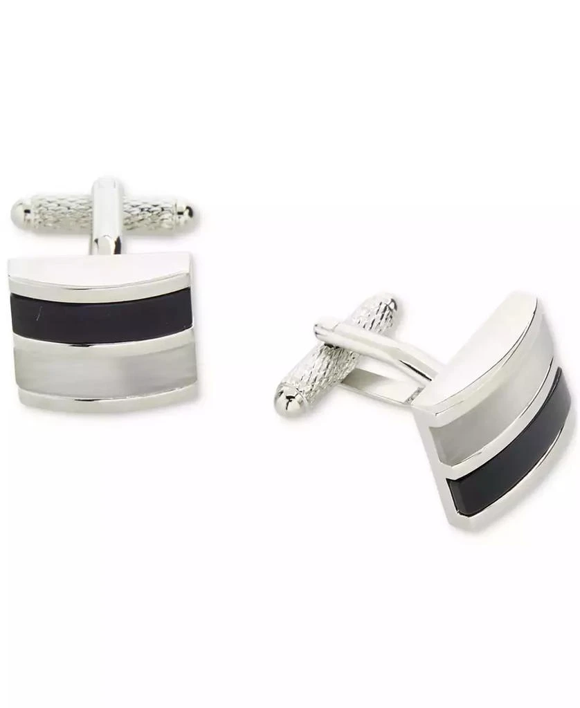 商品Perry Ellis|Men's Black Stripe Cufflinks,价格¥195,第1张图片