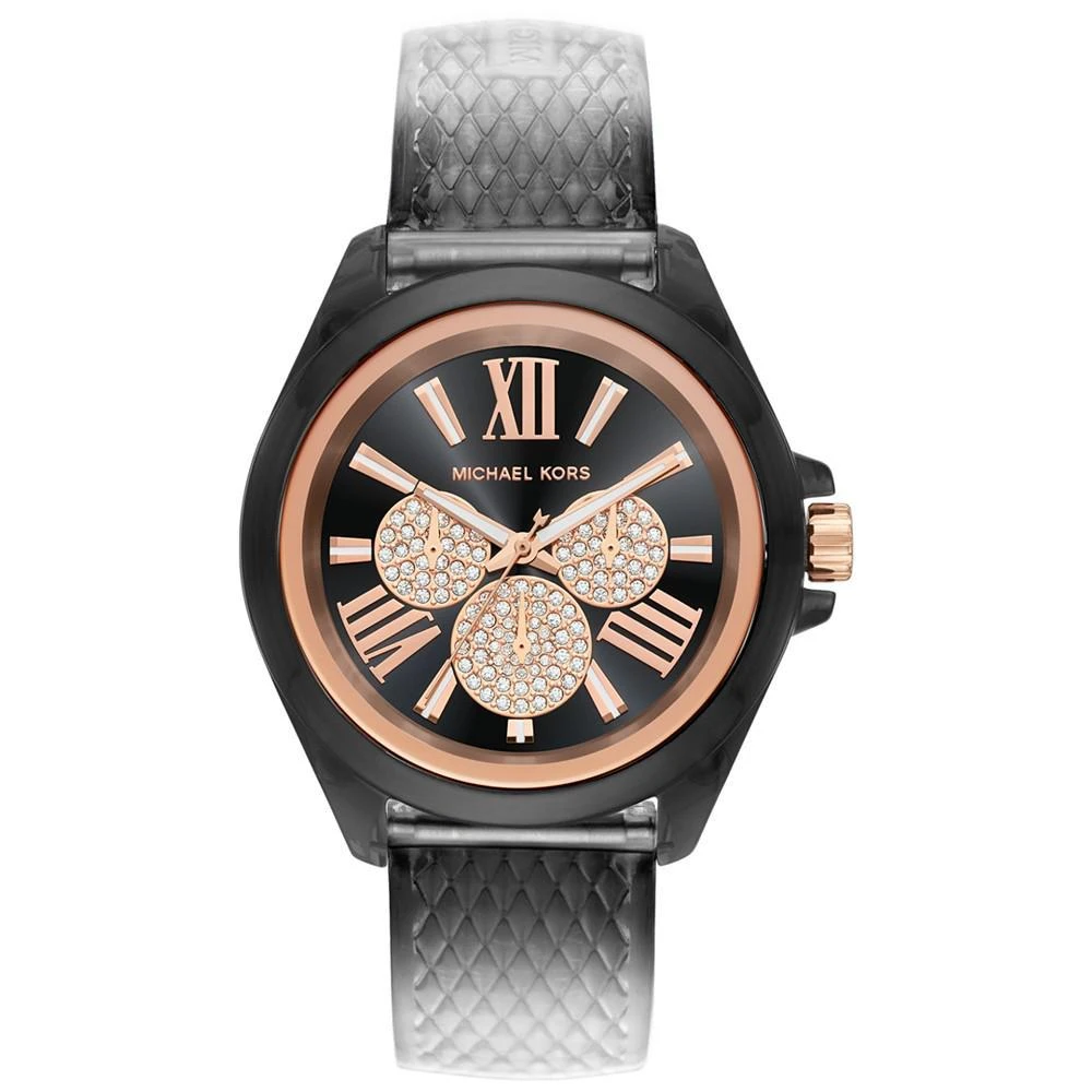 商品Michael Kors|Women's Wren Ombre Black Polyurethane Strap Watch 42mm ,价格¥1019,第1张图片