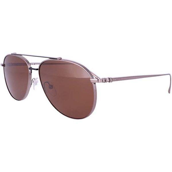 商品Salvatore Ferragamo|Sf201s-035-60 Shiny Gunmetal Aviator Men's Sunglasses,价格¥2764,第1张图片