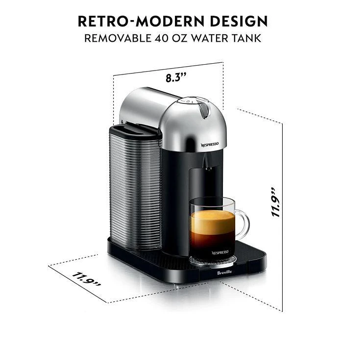 商品Nespresso|Vertuo by Breville with Aeroccino Milk Frother, Pure Chrome,价格¥1411,第5张图片详细描述