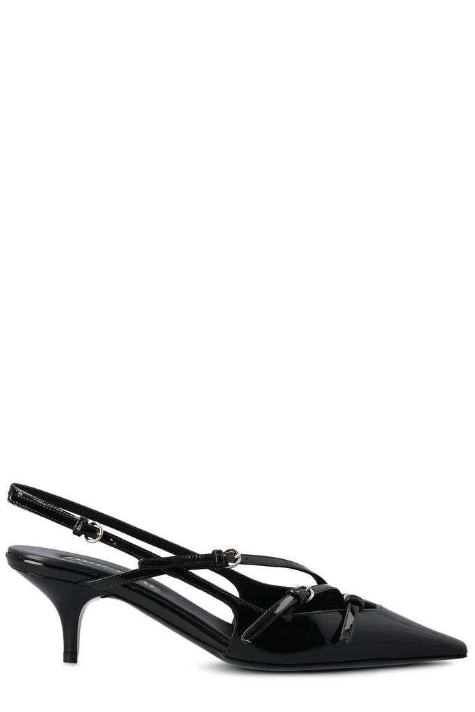 商品Miu Miu|Miu Miu Pointed Toe Strapped Pumps,价格¥9353,第1张图片