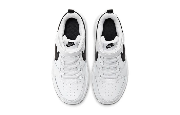 商品[国内直发] NIKE|Court Borough Low 2 皮革 舒适百搭 防滑减震耐磨 低帮 儿童板鞋 白黑 中小童,价格¥352,第5张图片详细描述