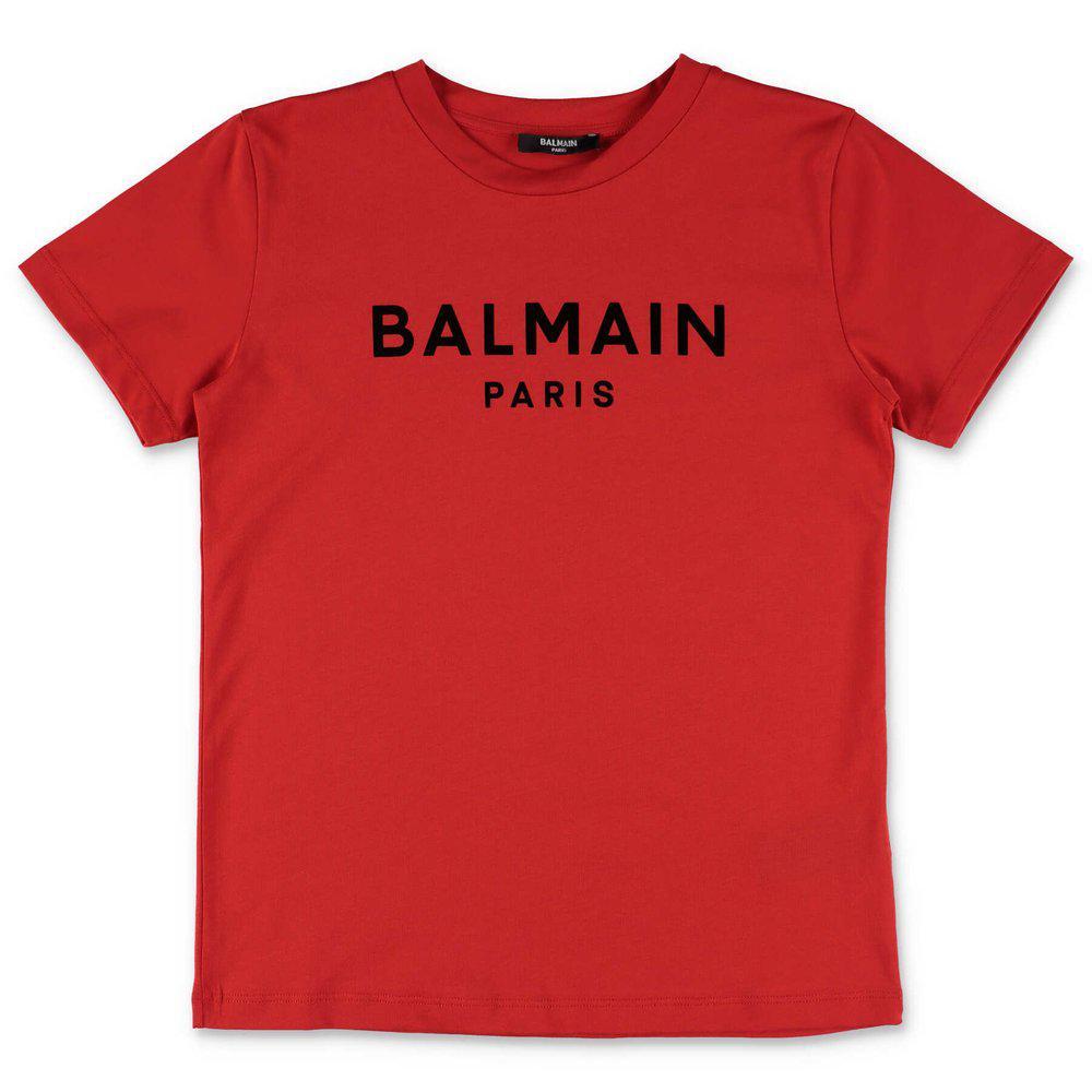 商品Balmain|Balmain Kids Logo Printed Crewneck T-Shirt,价格¥885-¥996,第1张图片