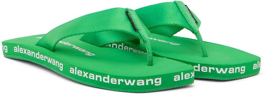 商品Alexander Wang|Green AW Nylon Flat Sandals,价格¥640,第4张图片详细描述