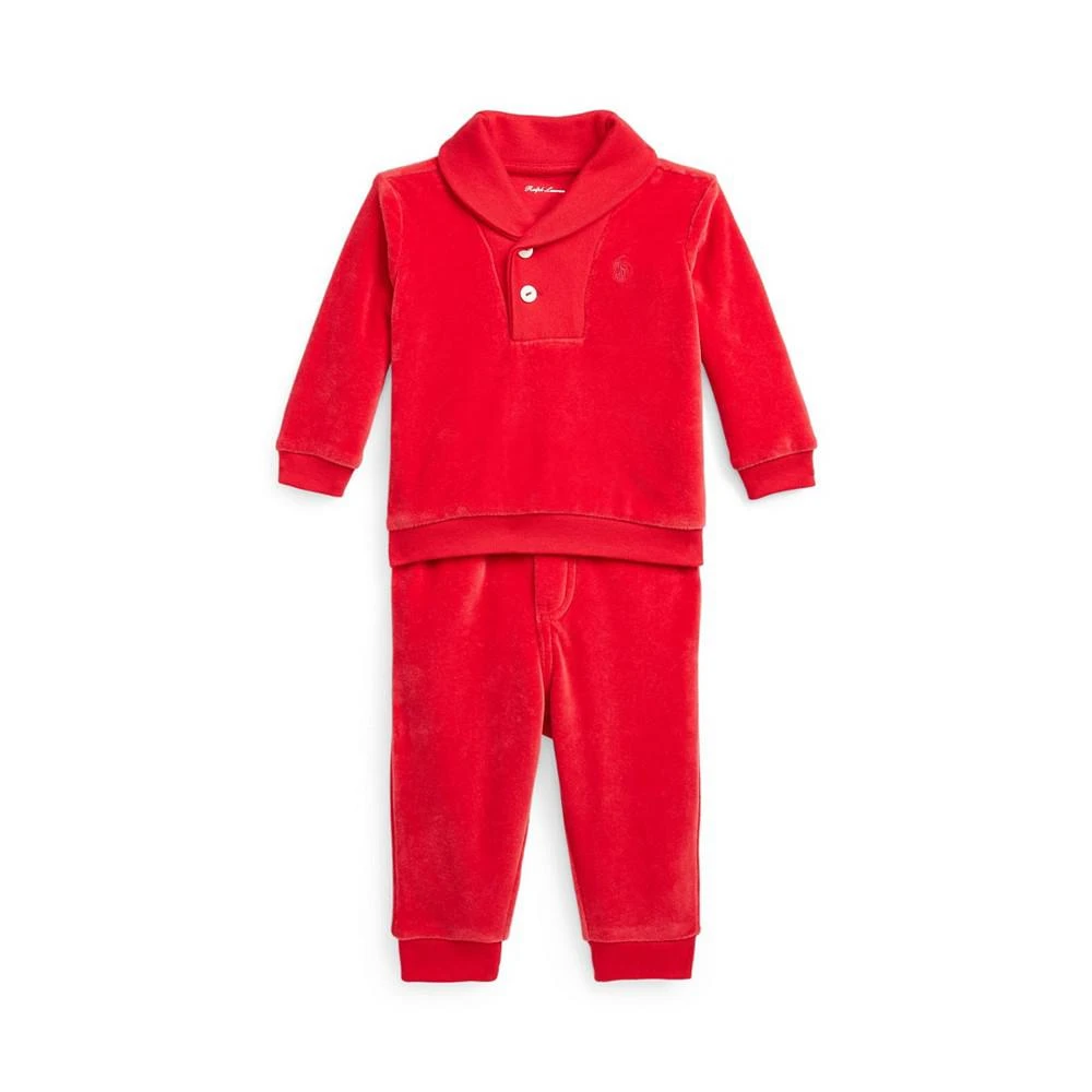 商品Ralph Lauren|Baby Boys Velour Pullover and Pants, 2 Piece Set,价格¥447,第1张图片