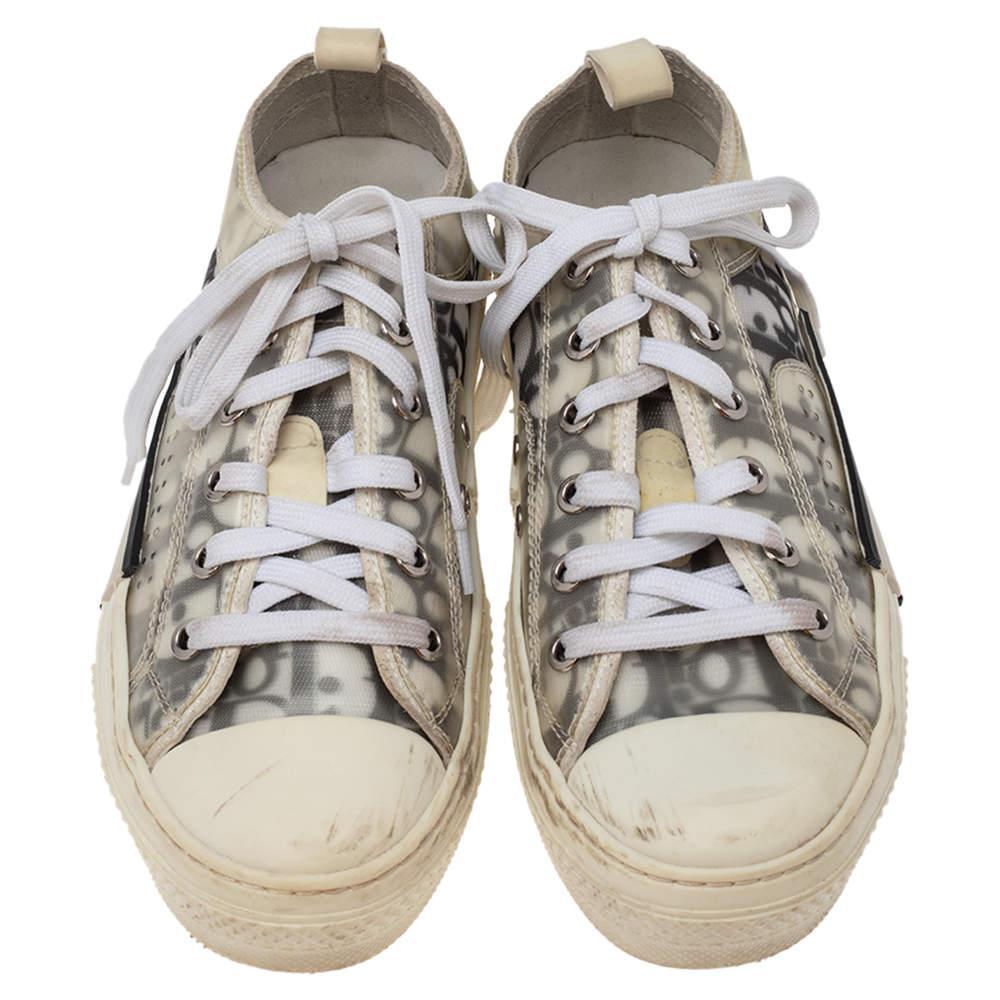 商品[二手商品] Dior|Dior Green/White Oblique Mesh B23 Low Top Sneakers Size 36,价格¥3778,第5张图片详细描述