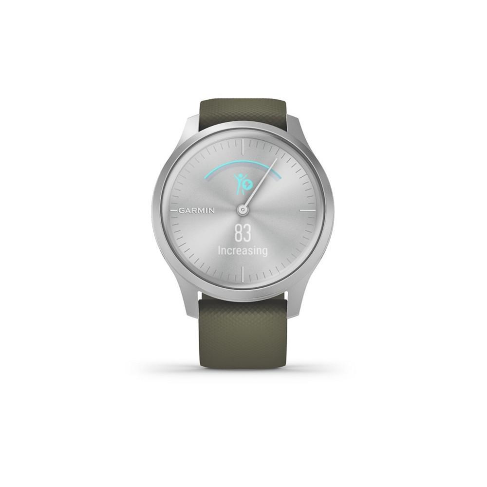 商品Garmin|Unisex Vivomove 3 Style Moss Green Silicone Strap Smart Watch 24.1mm,价格¥2210,第1张图片