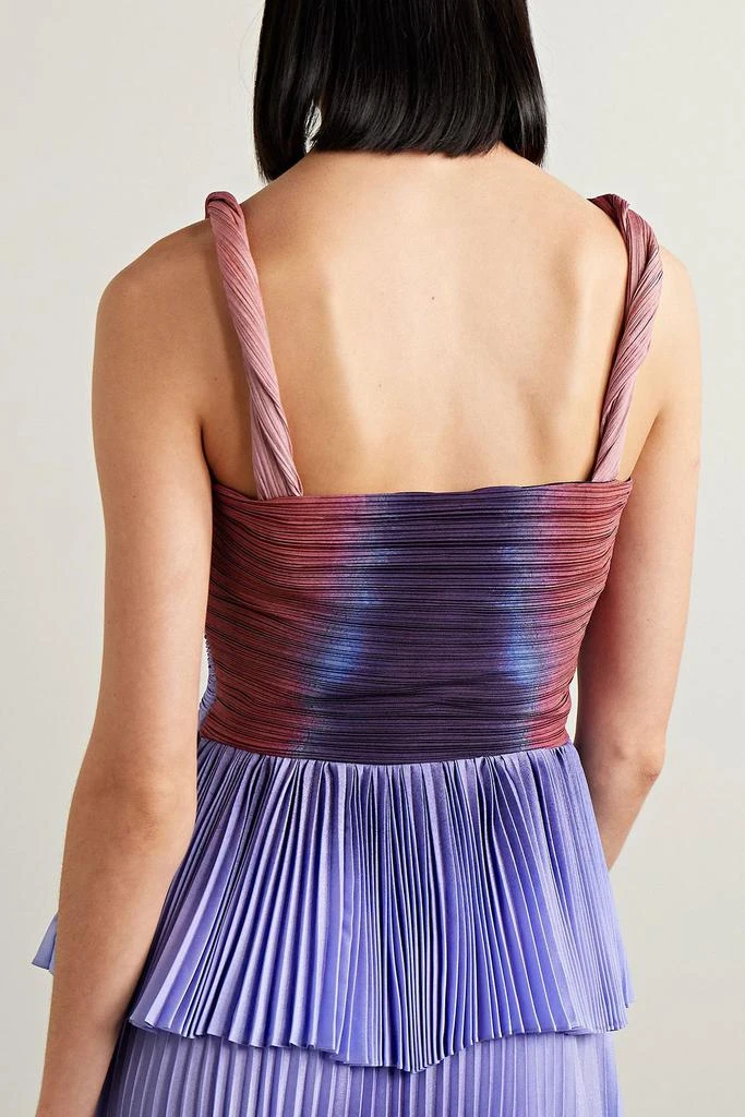 商品Altuzarra|Minoa twisted cutout tie-dyed plissé-crepe de chine top,价格¥4013,第3张图片详细描述