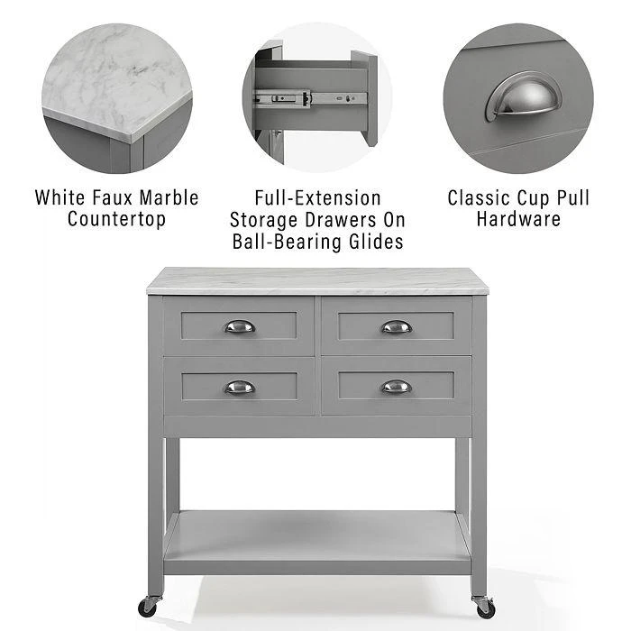 商品Sparrow & Wren|Connell Kitchen Island Cart,价格¥4269,第5张图片详细描述