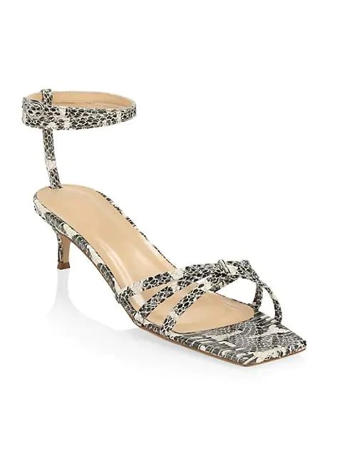 商品by FAR|Kaia Snakeskin-Embossed Leather Sandals,价格¥1611,第2张图片详细描述