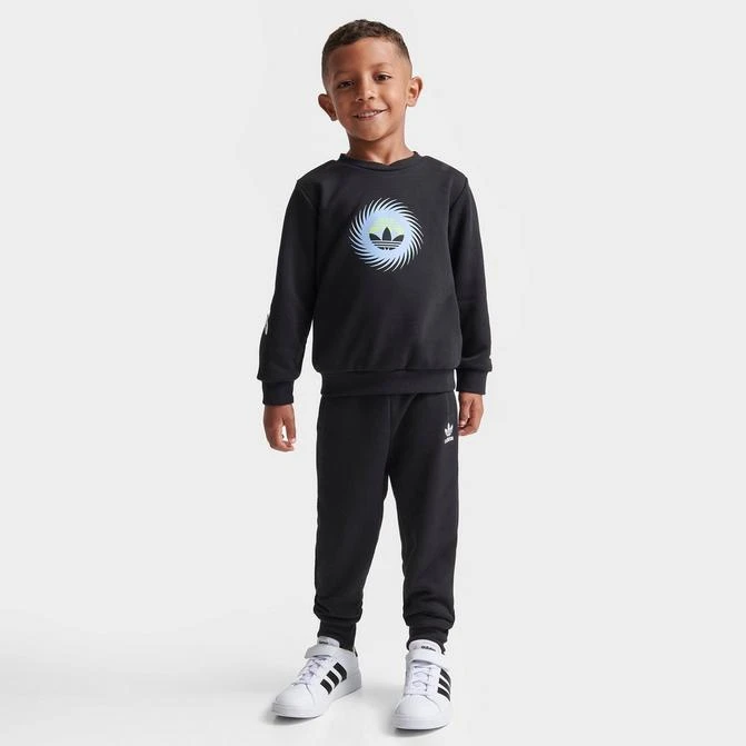 商品Adidas|Kids' Toddler adidas Originals Trefoils Crewneck Sweatshirt and Jogger Pants Set,价格¥186,第1张图片