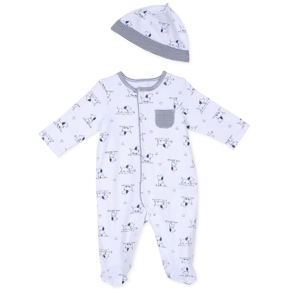 商品Little Me|Baby Boys Puppy Toile Coverall and Hat, 2 Piece Set,价格¥97,第1张图片