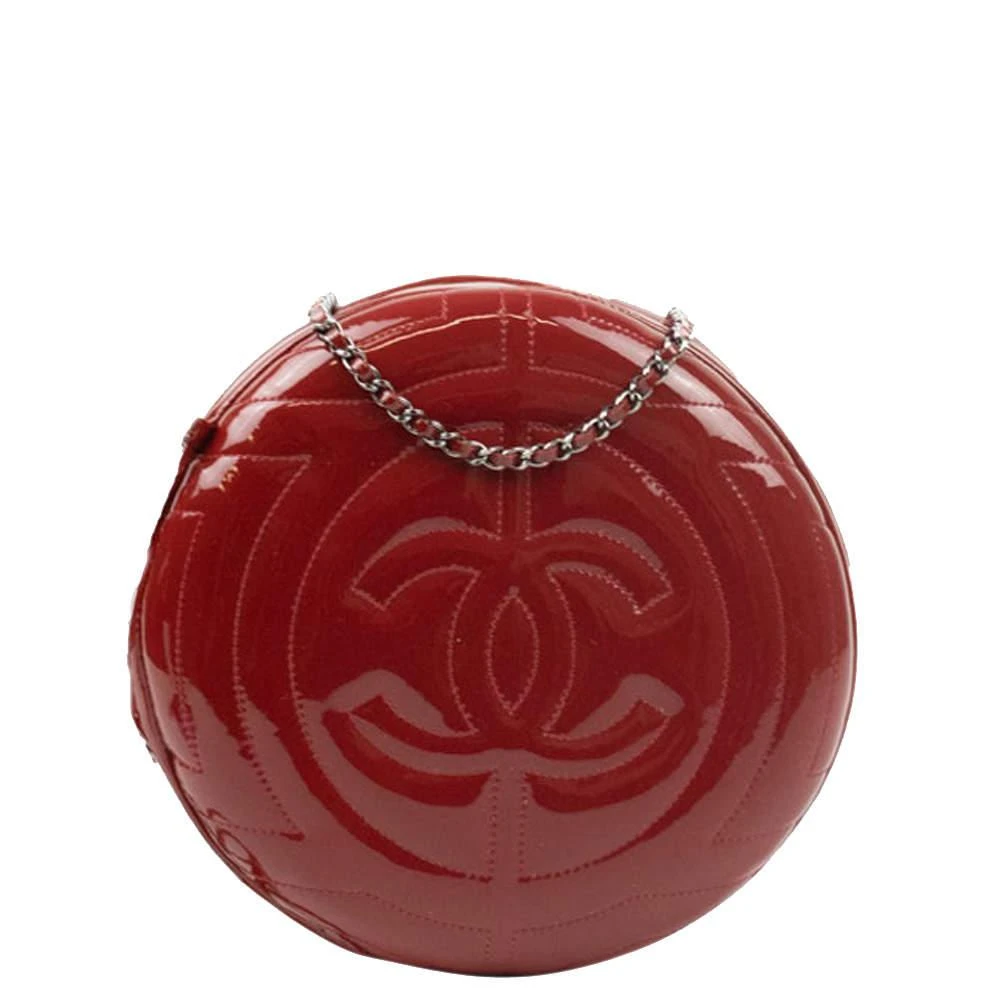 商品[二手商品] Chanel|Chanel Red Round Patent Leather Shoulder Bag,价格¥16776,第1张图片