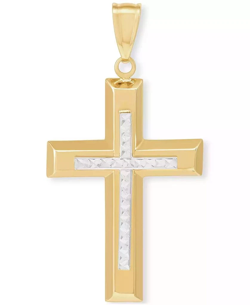 商品Macy's|Polished Cross Pendant in 14k Yellow & White Gold,价格¥5764,第1张图片