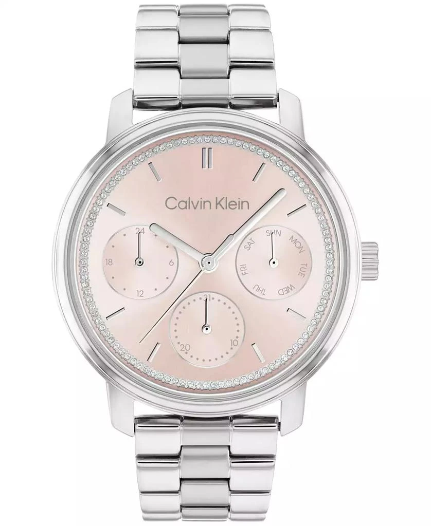 商品Calvin Klein|Women's Silver-Tone Stainless Steel Bracelet Watch 38mm,价格¥1422,第1张图片