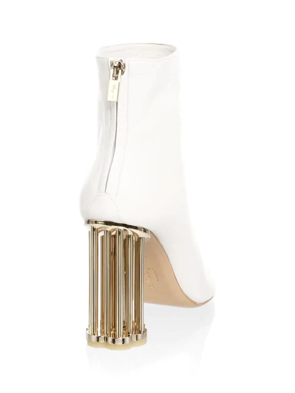 商品Salvatore Ferragamo|Coriano Leather Birdcage Heel Booties,价格¥2882,第3张图片详细描述