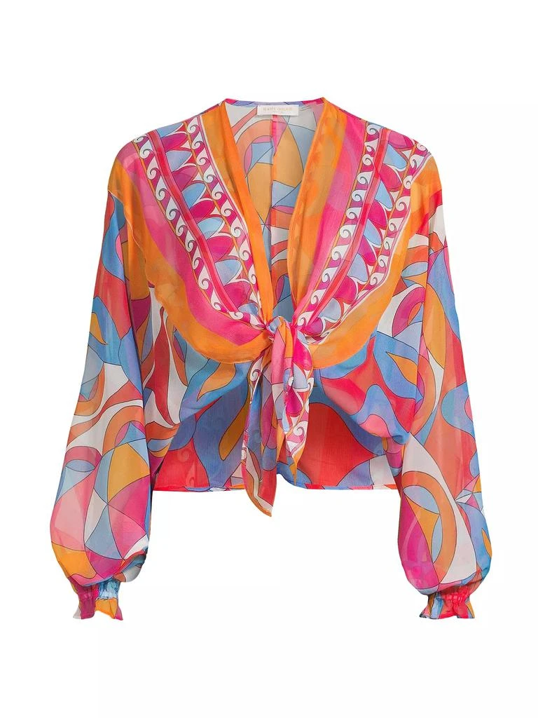 商品Ramy Brook|Izora Printed Chiffon Cover-Up Top,价格¥1687,第1张图片