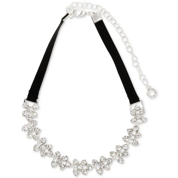 商品Anne Klein|Silver-Tone Crystal Clusters Ribbon Choker Necklace,价格¥83,第1张图片