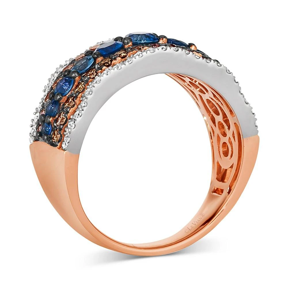 Chocolatier® Blueberry Sapphire (1-1/6 ct. t.w.) & Diamond (7/8 ct. t.w.) Multirow Ring in 14k Rose Gold 商品