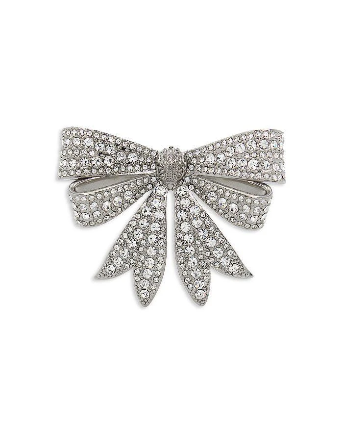 商品Kurt Geiger|Pavé Eagle Head Bow Pin in Rhodium Plated,价格¥969,第1张图片