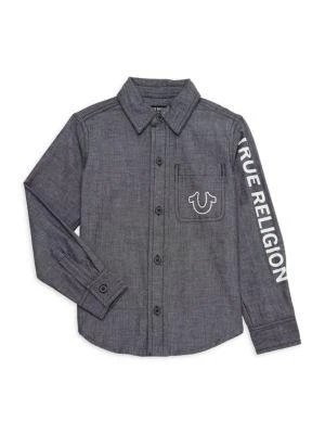 商品True Religion|Little Boy's Chambray Logo Shirt,价格¥159,第1张图片
