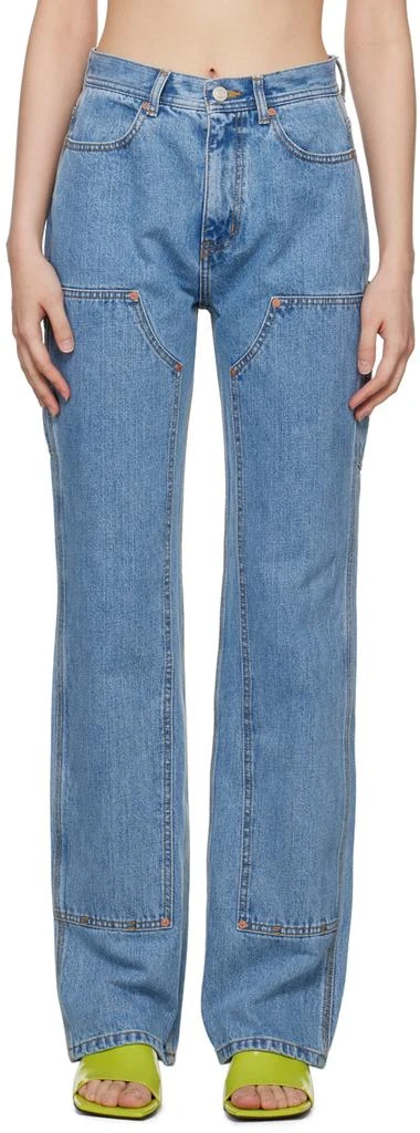 商品ANDERSSON BELL|SSENSE Exclusive Blue Jade Carpenter Jeans,价格¥479,第1张图片